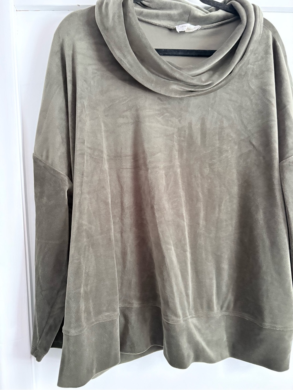 Cable & Gauge Olive Green Cowl Neck Sweater
